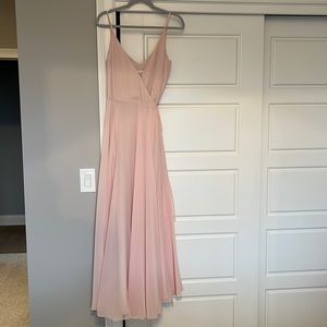 Jenny Yoo blush pink wrap dress